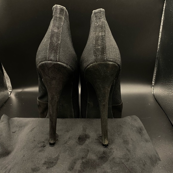 🍁🍂Jessica Simpson Neesha Black Suede Platform Bootie - size 8 with 5” Heel - Picture 3 of 9